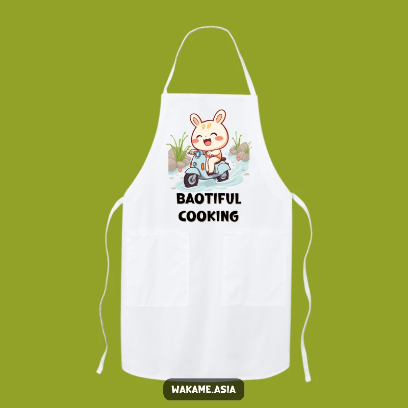 Funny Bao Bun Apron, Scooter Adventure, Noodle Stream Kitchen Gift