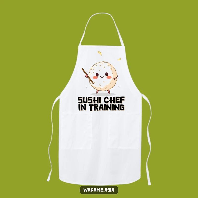 Funny Rice Ball Juggling Chopsticks Apron - Chef Cartoon Foodie Kitchen Gift