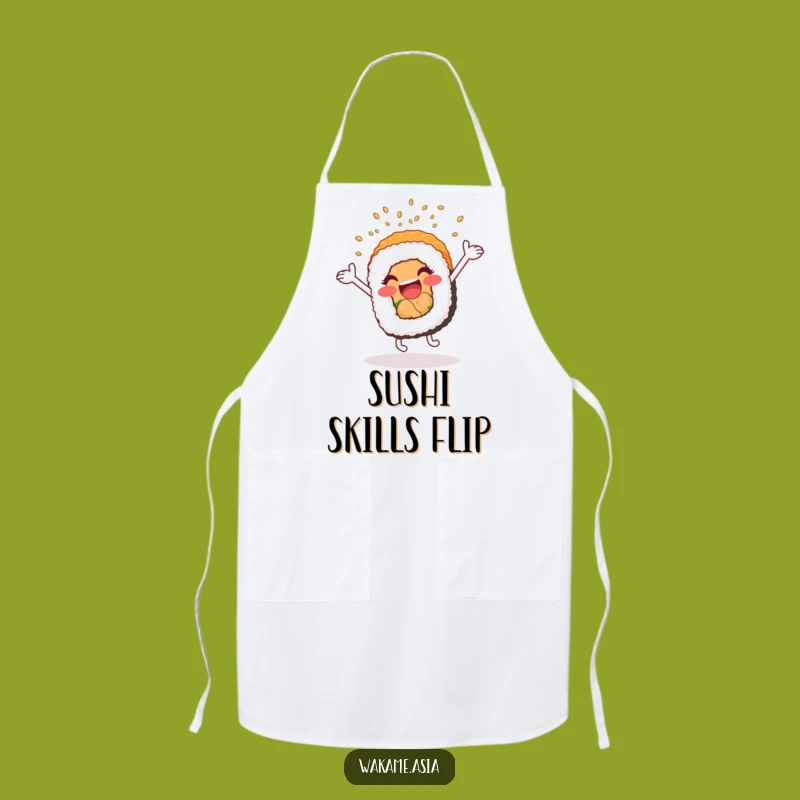 Funny Sushi Roll Cartwheel Apron: Excited Nori Roll's Chef Style Gift