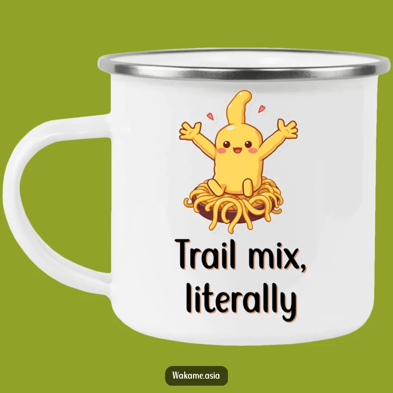 Funny Tempura Noodle Slide Camping Mug: Adventure Fuel for Your Next Hilarious Outing.