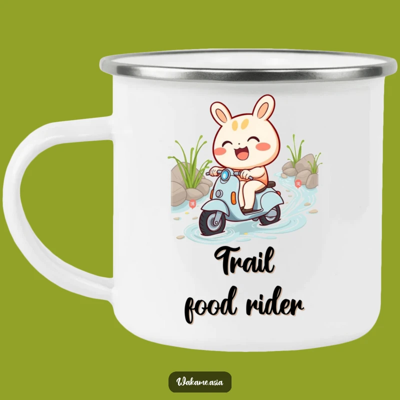 Funny Bao Bun Camping Mug, Scooter Adventure, Noodle Stream Outdoors Gift