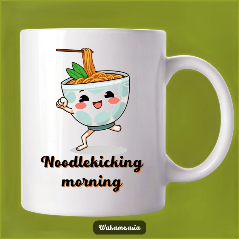 Funny Ramen Kick Mug: Anthropomorphic Noodle Bowl's Martial Arts Action Gift