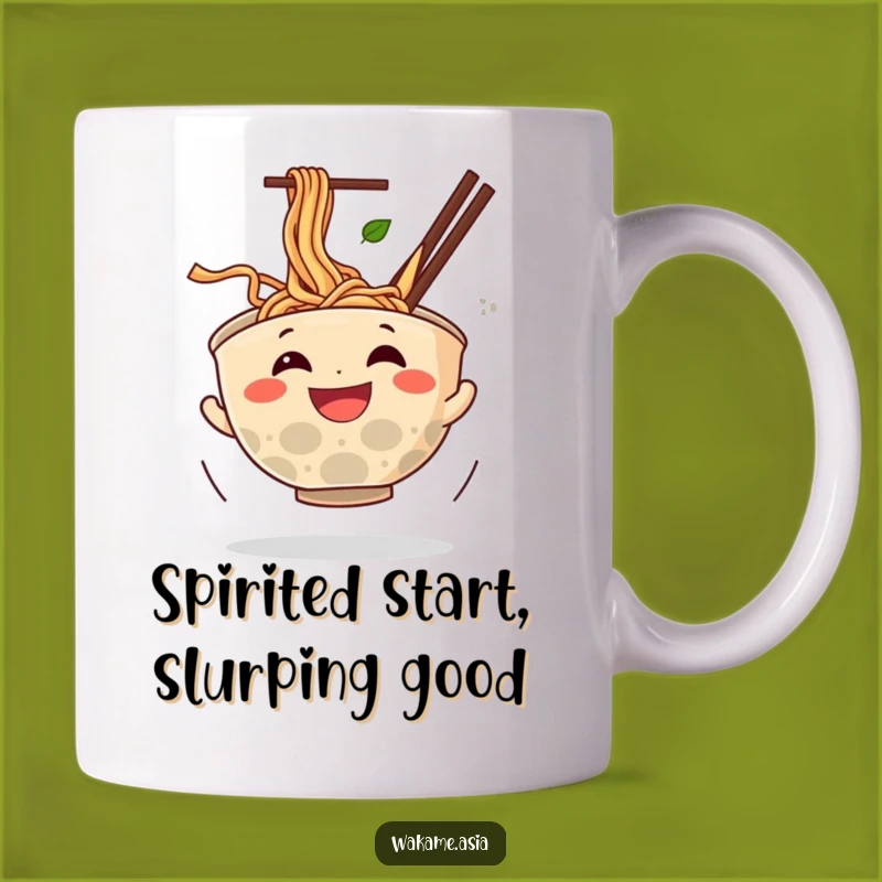 Funny Ramen Bowl Noodle Spin Mug - Hilarious Cartoon Foodie Gift Idea