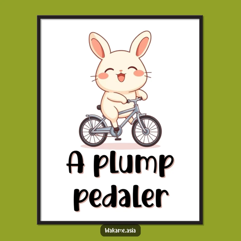 Funny Bao Bun Bicycle Digital Art: Instant Whimsical Decor for Your Space.