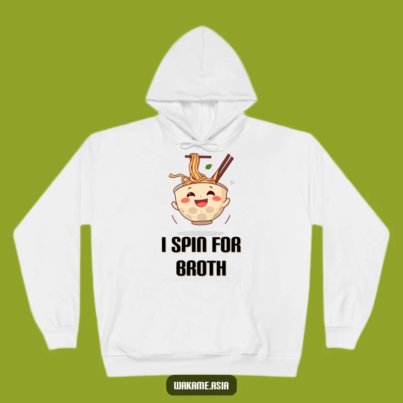 Funny Ramen Bowl Noodle Spin Hoodie - Cozy Cartoon Foodie Warm Gift