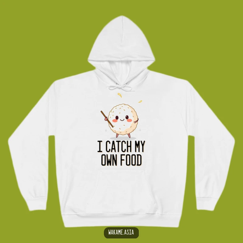 Funny Rice Ball Juggling Chopsticks Hoodie - Cozy Cartoon Foodie Warm Gift