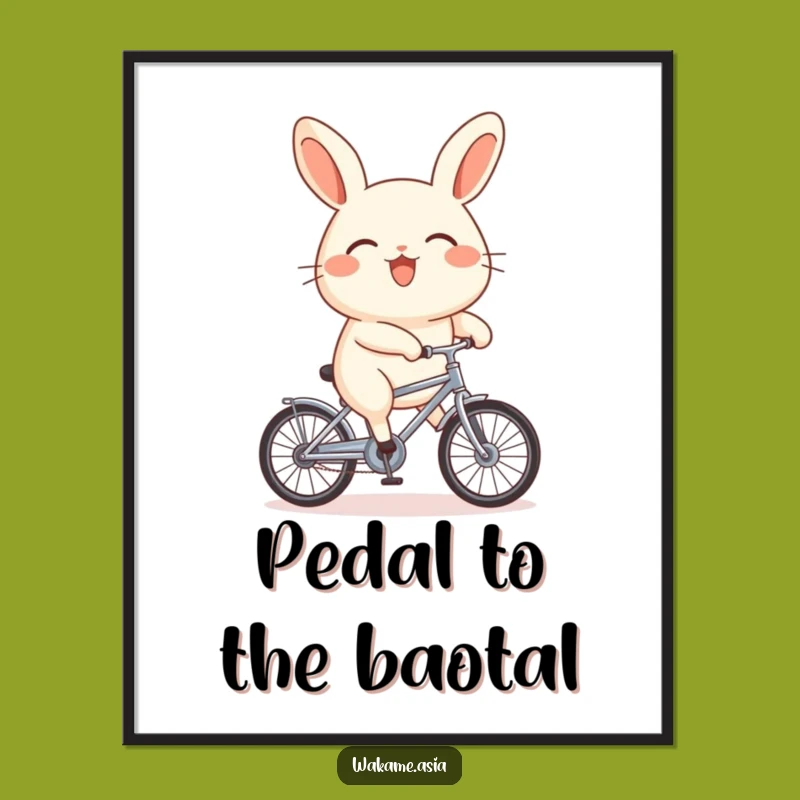 Free Printable Wall Art: Joyful Bao Bun Bike Ride Downloadable Decor
