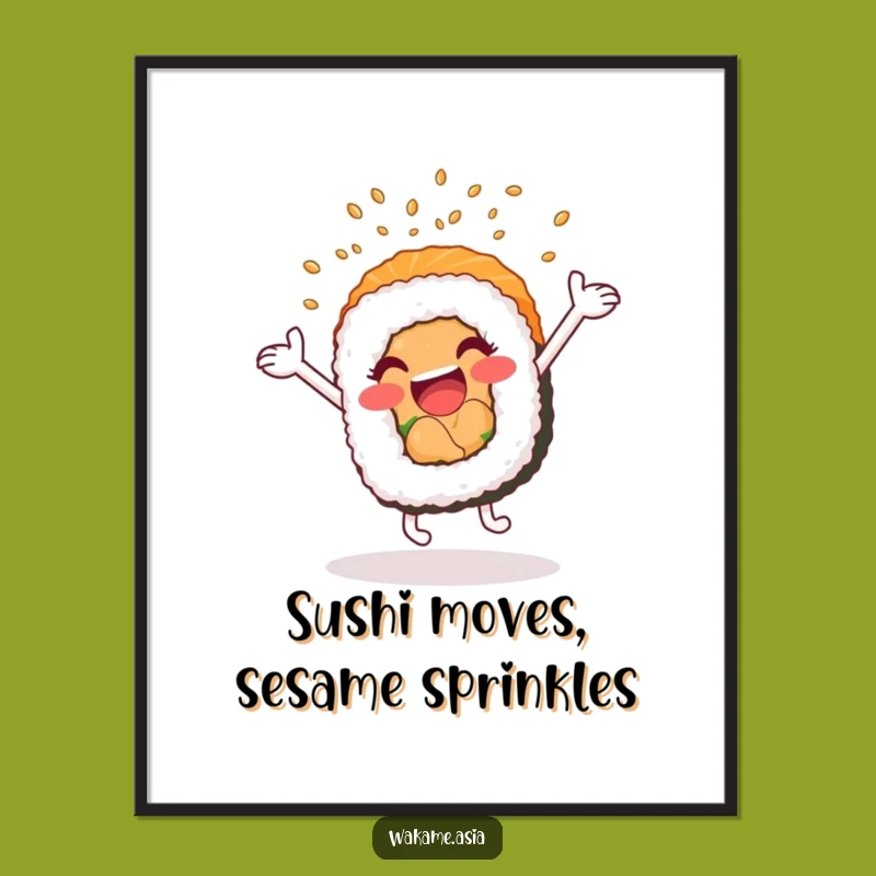 Free Printable Wall Art: Sushi Roll Cartwheel - Quirky Foodie Decor