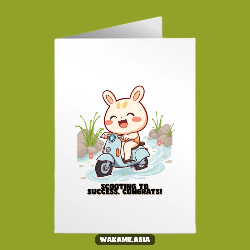 Funny Bao Bun Congrats Card: Free Printable Scooter Ride for Big Wins