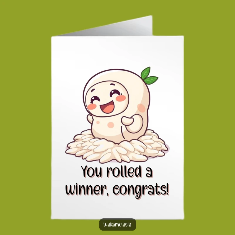 Free Printable Congrats Card: Wiggling Spring Roll - DIY Downloadable Cheer