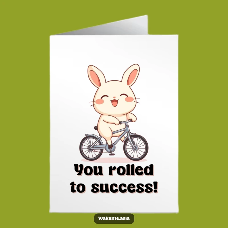 Free Printable Congrats Card: Bao Bun Bicycle Adventure Downloadable