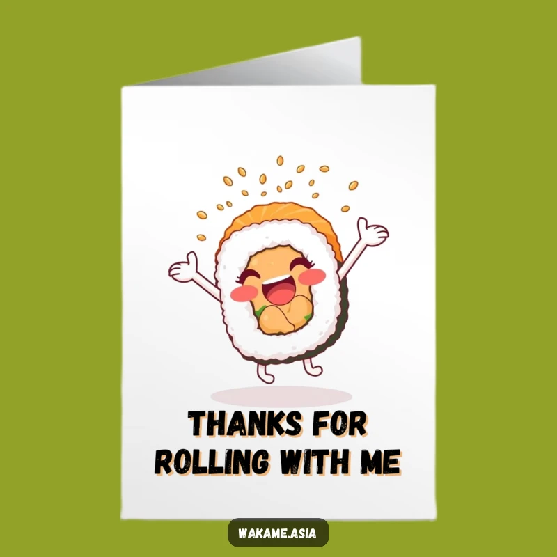 Free Printable Thank You Card: Sushi Roll Thanks - A Lively Appreciation