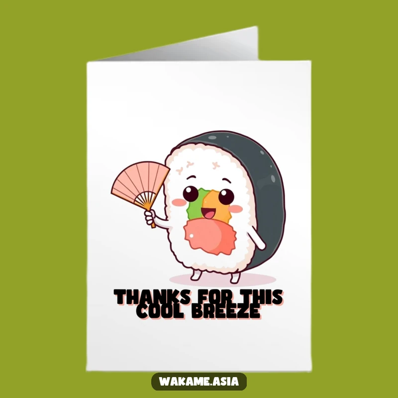 Funny Sushi Thank You Card: Free Printable Fan Wave for Cool Thanks