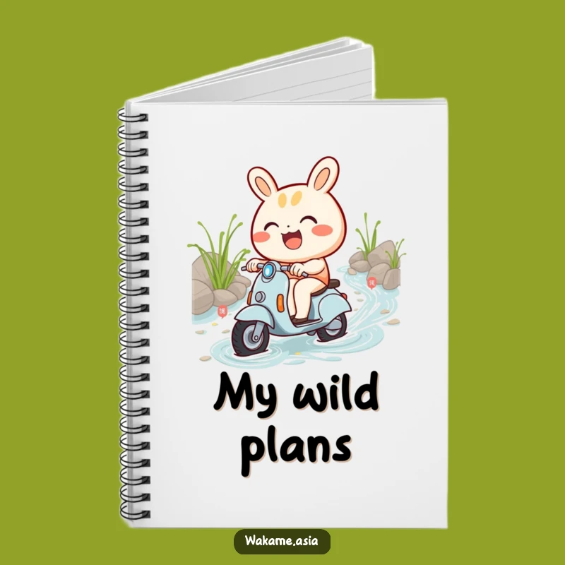 Funny Bao Bun Notebook, Scooter Ride, Noodle Stream Journal Gift