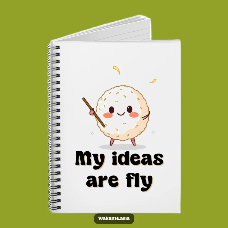 Funny Rice Ball Juggling Chopsticks Notebook - Hilarious Cartoon Foodie Journal Gift