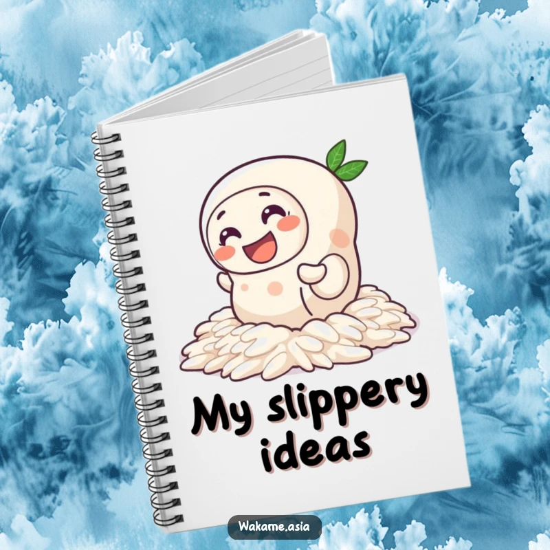 Funny Spring Roll Rice Notebook: A lined notebook with a funny spring roll character wiggling on slick rice, ideal for notes and ideas.