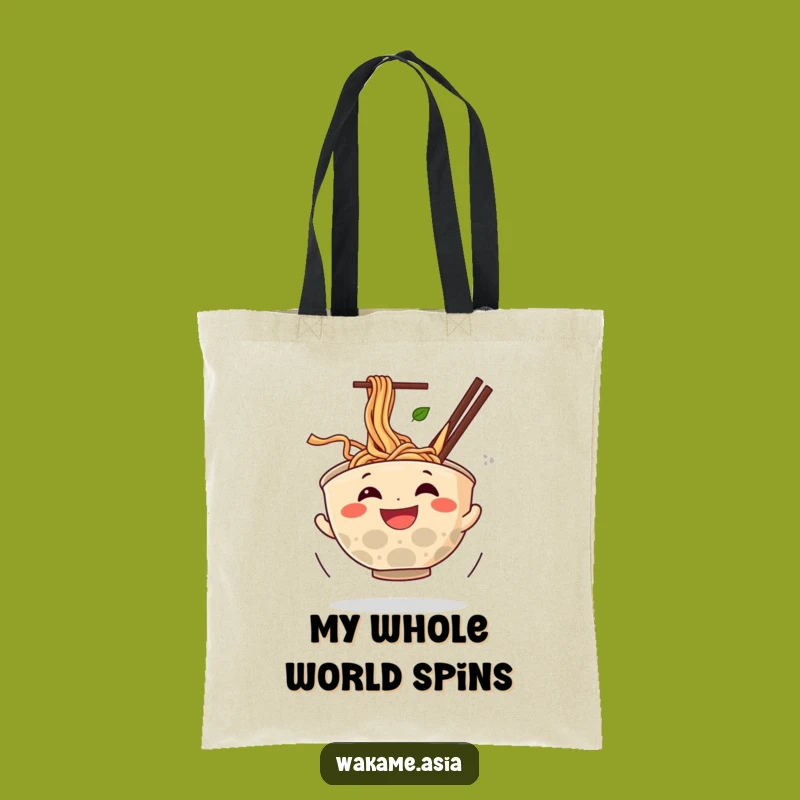 Funny Ramen Bowl Noodle Spin Tote Bag - Stylish Cartoon Foodie Carryall Gift